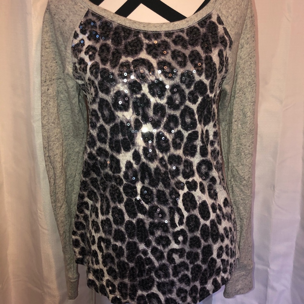 Sequin front express sweater